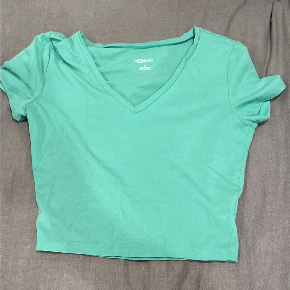 Women's Green V-Neck Top